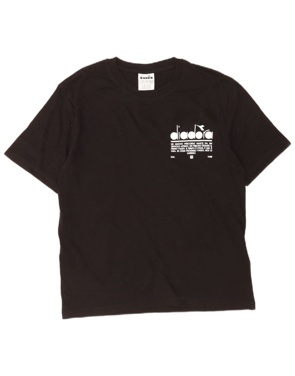 Diadora Mens Graphic T-Shirt Top Small Black Cotton