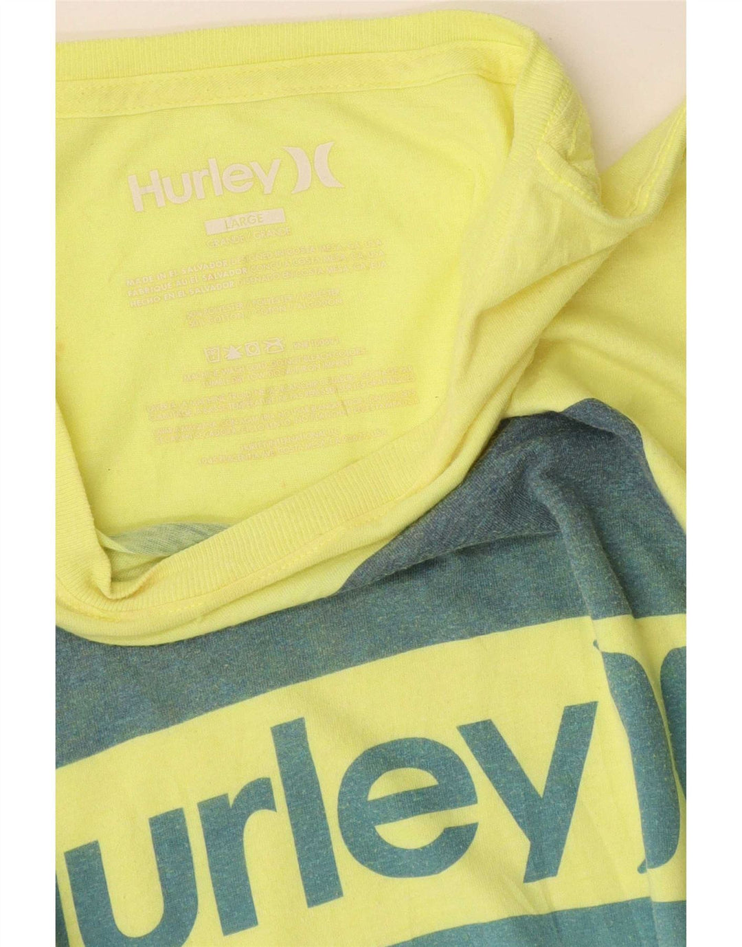 Męski T-shirt z grafiką Hurley, duży, żółty poliester