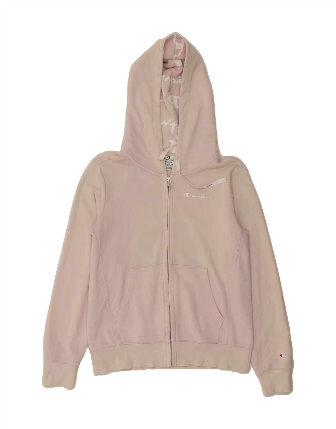 CHAMPION Womens Zip Hoodie Sweater UK 14 Medium Pink Vintage Champion and Second-Hand Champion from Messina Hembry 