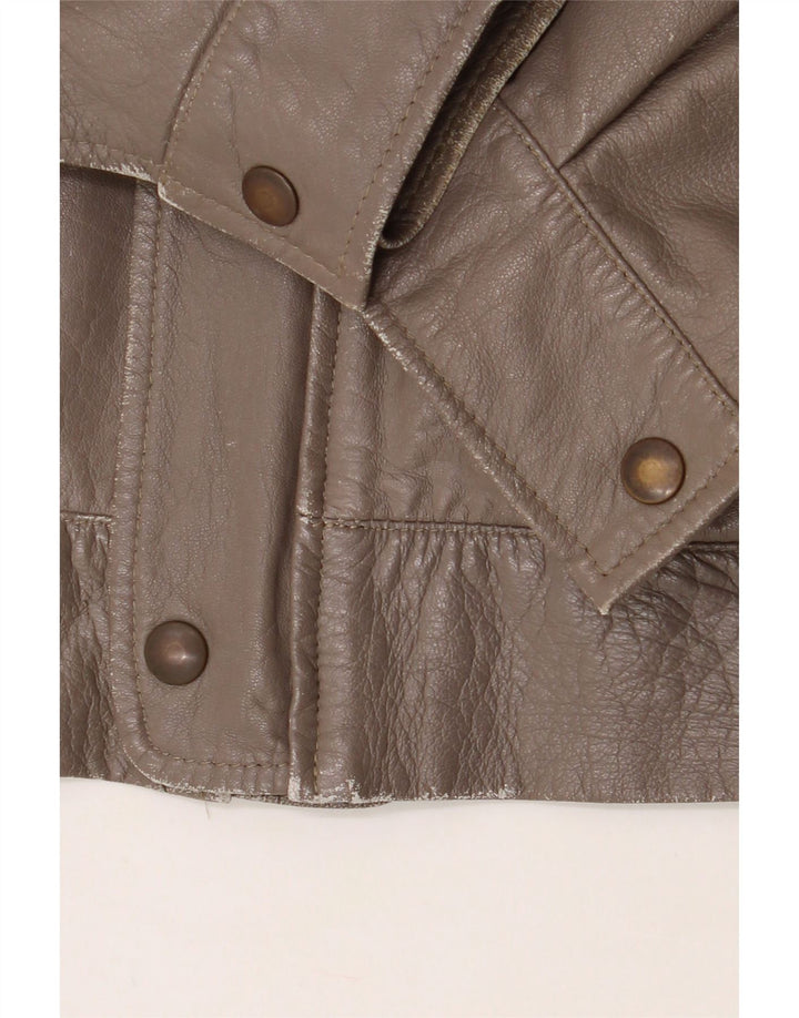 VINTAGE Womens Leather Jacket IT 50 XL Brown Leather Vintage Vintage and Second-Hand Vintage from Messina Hembry 