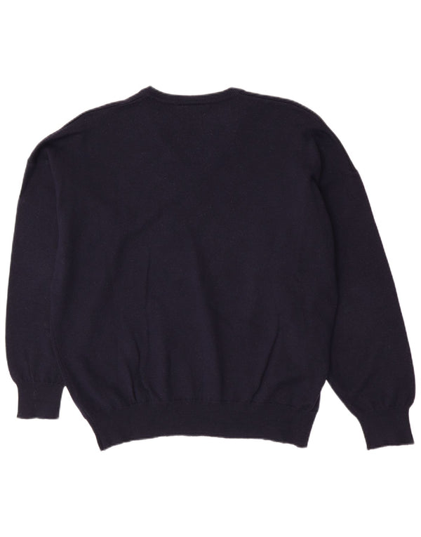 Lacoste Męski sweter z dekoltem w kształcie litery V, rozmiar 7, 2XL, granatowy, nowa wełna