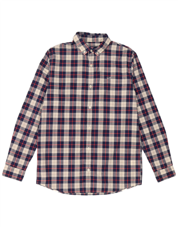 Koszula chłopięca VINEYARD VINES 15-16 lat XL, bawełniana, granatowa w kratkę
