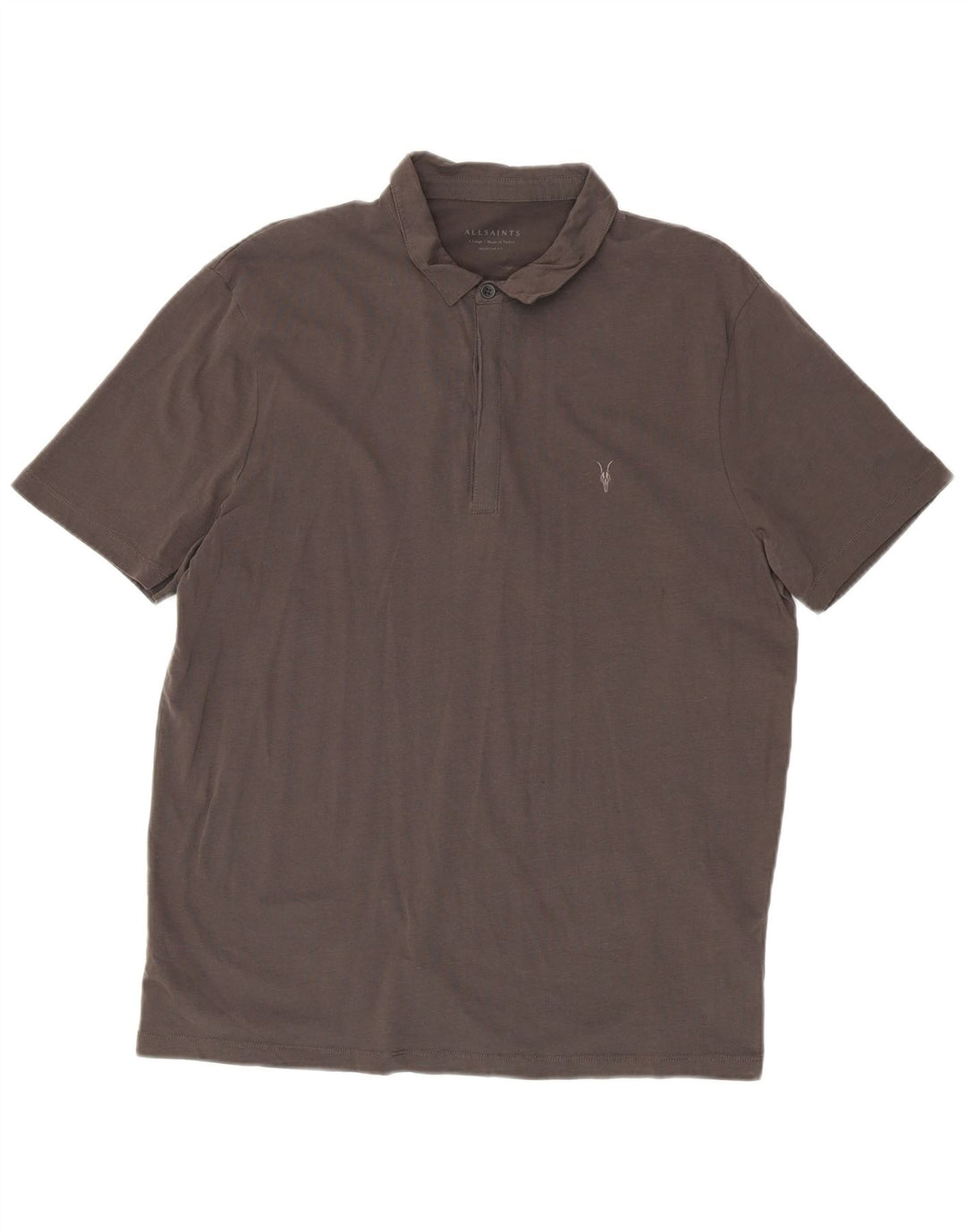 Męska koszulka polo All Saints o regularnym kroju XL, szara, bawełniana