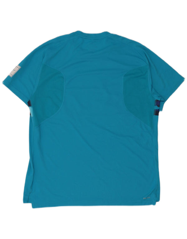 Męski T-shirt Nike Dri Fit z grafiką, top XL, niebieski kamuflaż, poliester
