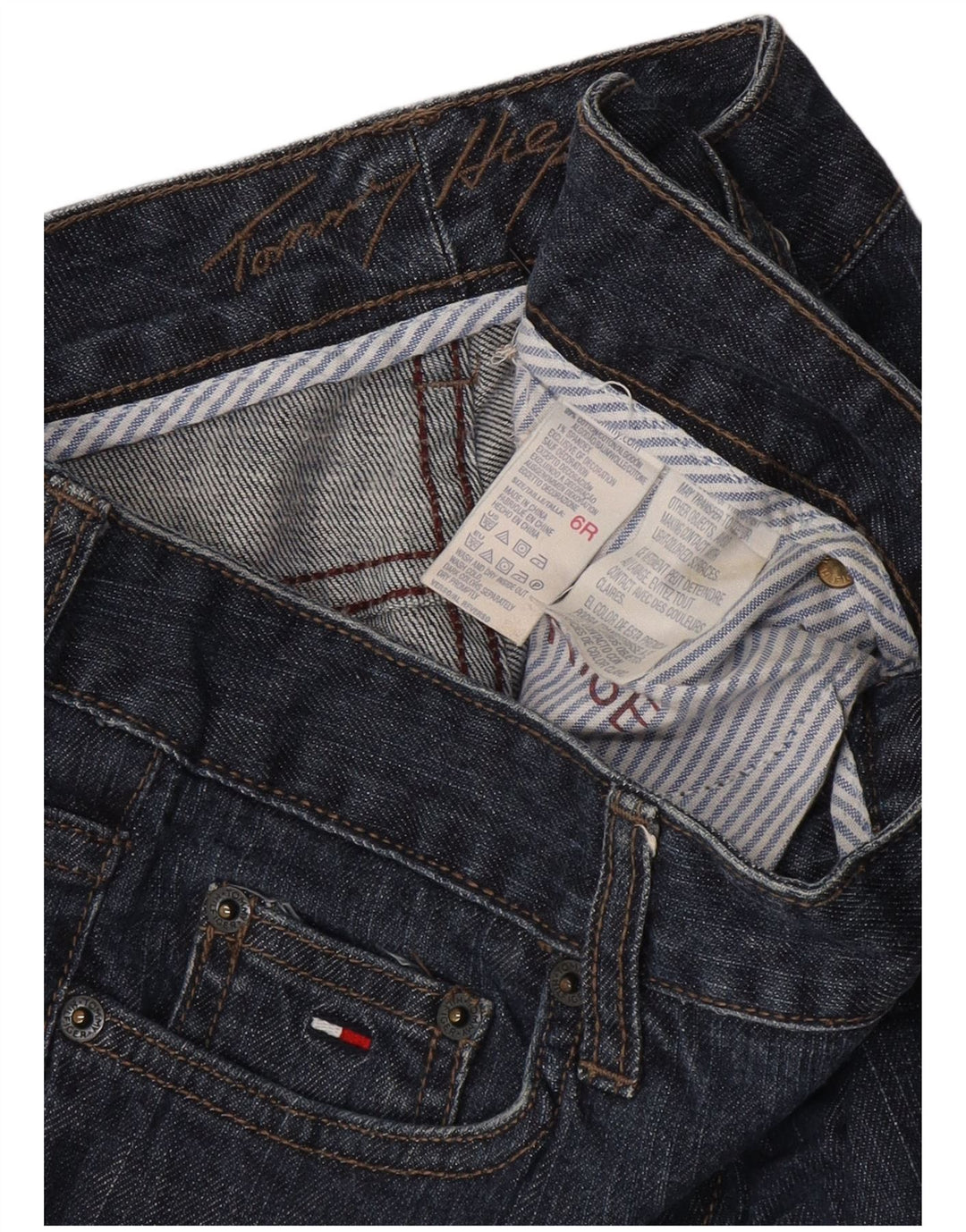 Damskie jeansy Bootcut TOMMY HILFIGER US 6 Medium W30 L26 Granatowa bawełna