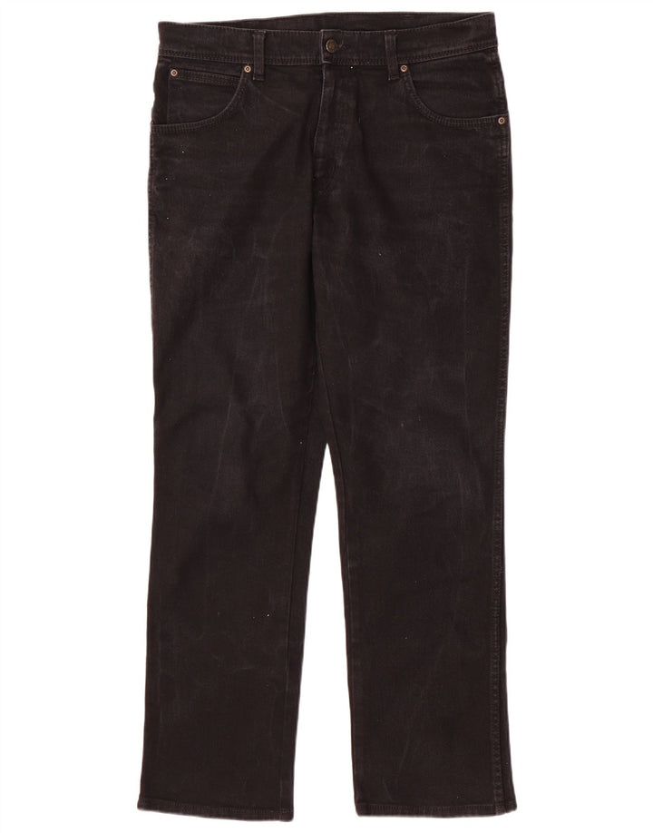 Męskie jeansy Wrangler o prostym kroju W34 L30, czarne, bawełniane