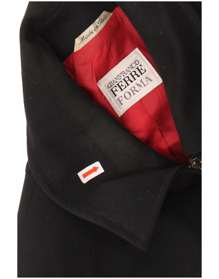 Damska kurtka użytkowa GIANFRANCO FERRE UK 18 XL, czarna wełna