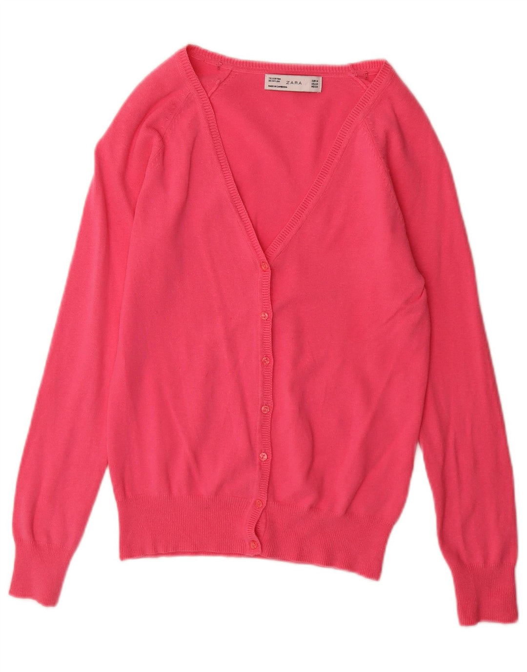 Sweter damski Zara UK 12 Średni różowy bawełniany