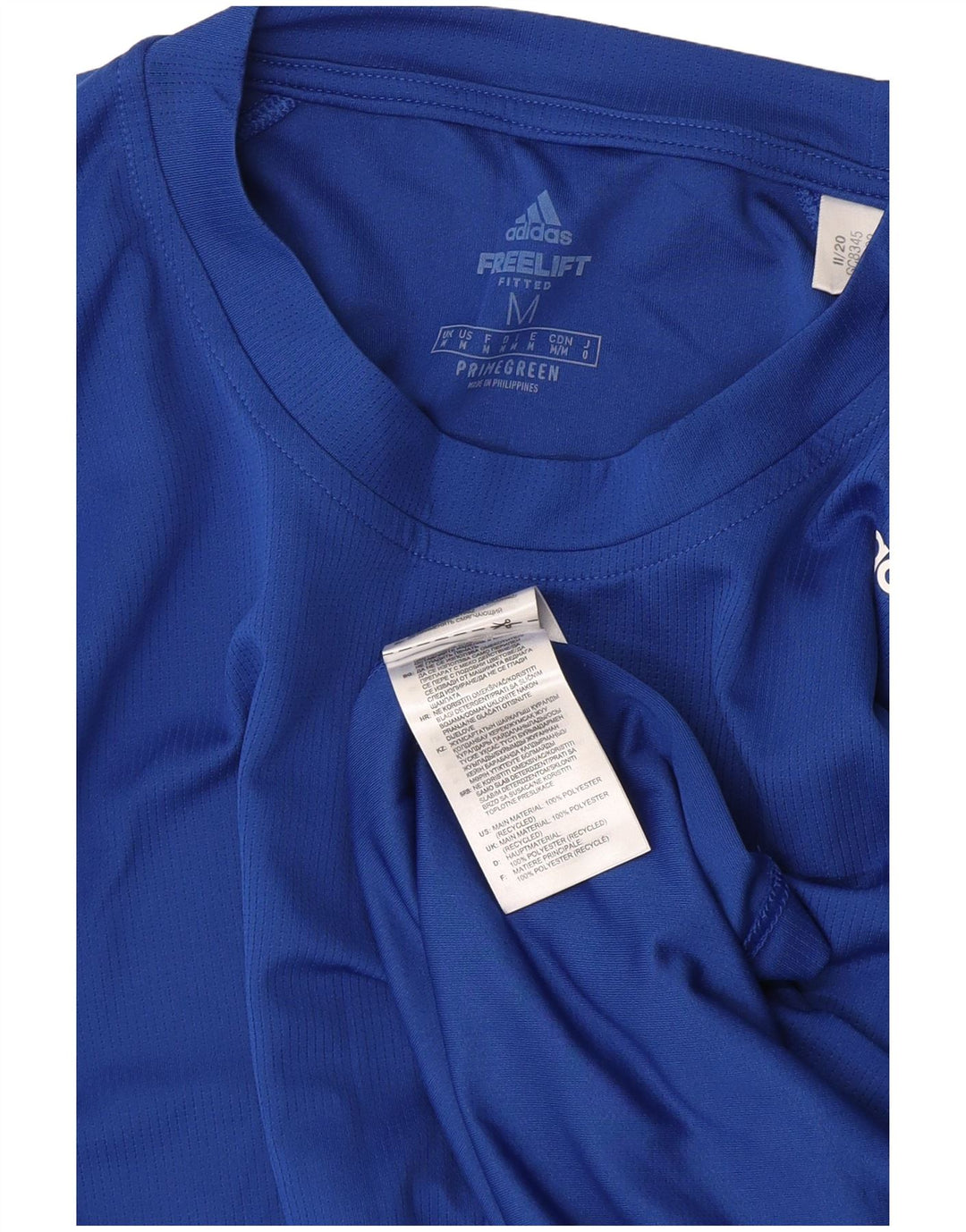 Męska koszulka Adidas Primegreen Top, średni niebieski poliester