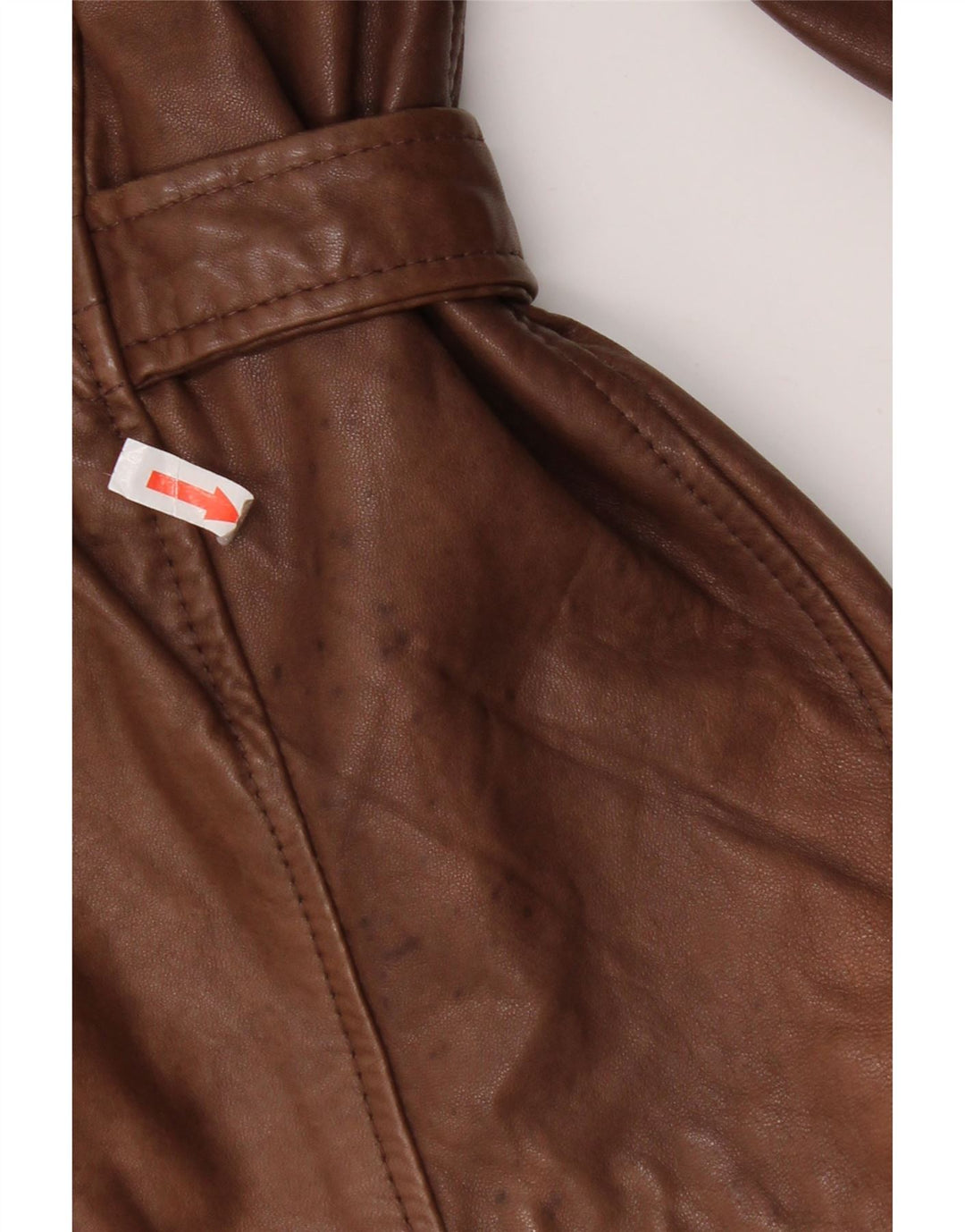 Vintage damska kurtka skórzana oversize UK 18 XL, brązowa skóra