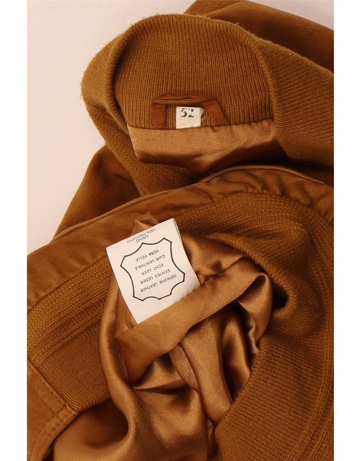 Vintage męska zamszowa kurtka bomber IT 52 XL brązowa skóra