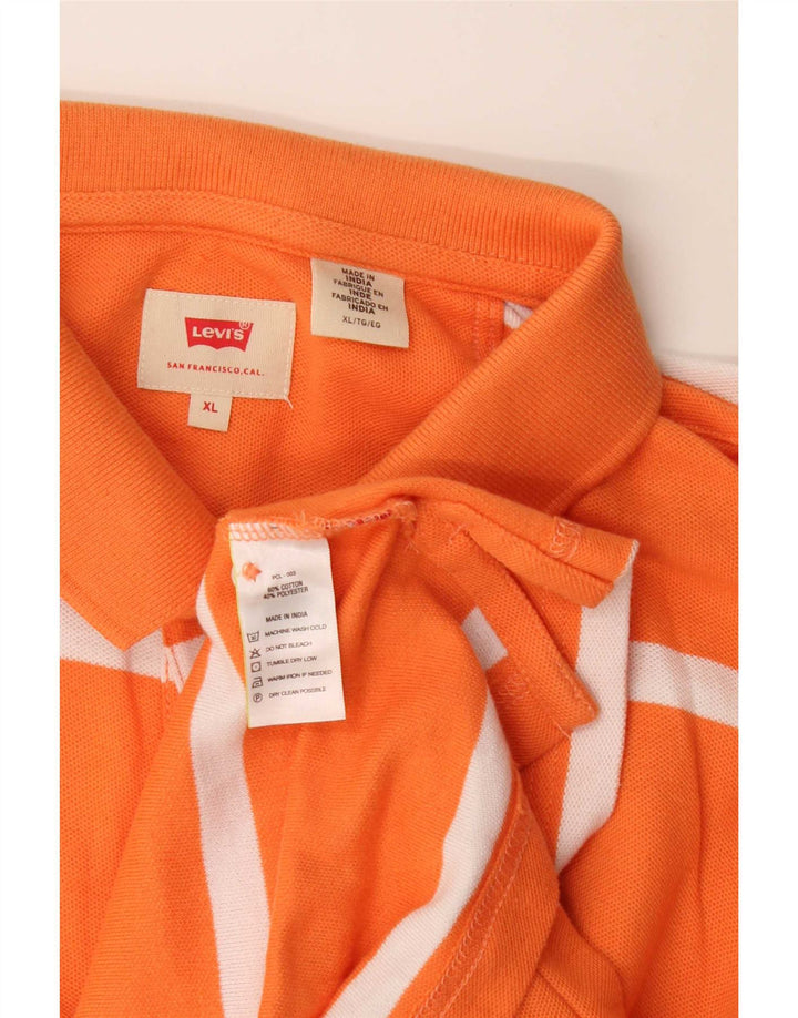 Męska koszulka polo Levi's XL, bawełniana w pomarańczowe paski