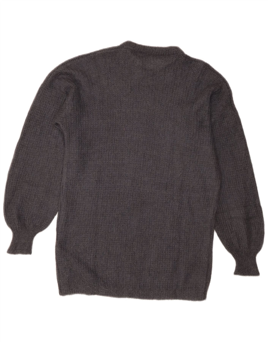 Sweter damski w stylu vintage z okrągłym dekoltem UK 16, duży, szary