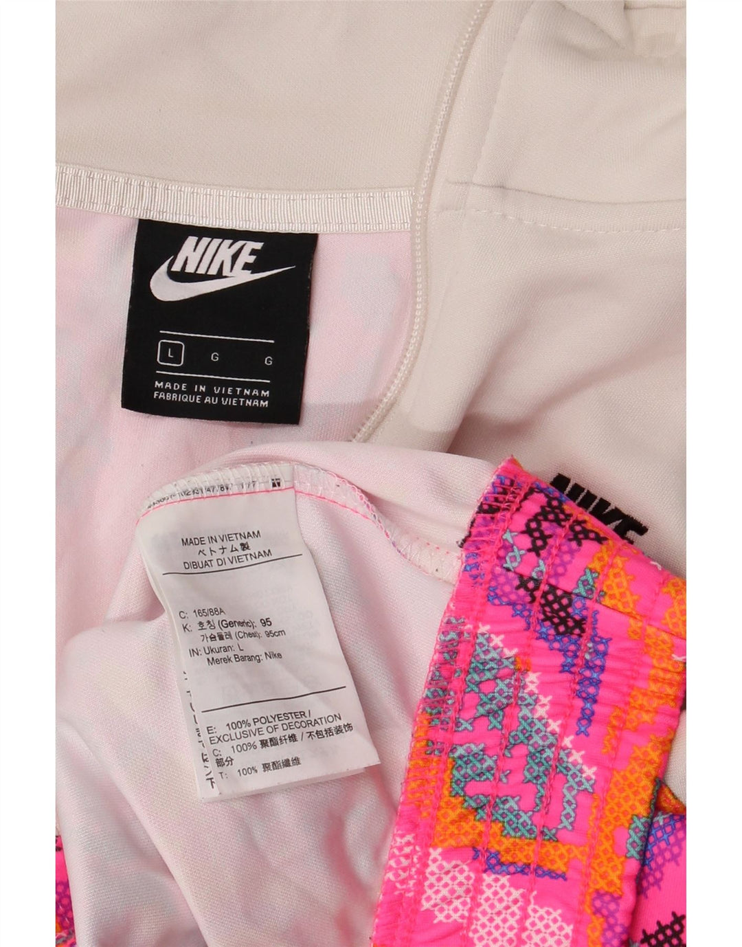 Damska kurtka dresowa Nike Crop Top UK 16, duży, różowy, geometryczny poliester