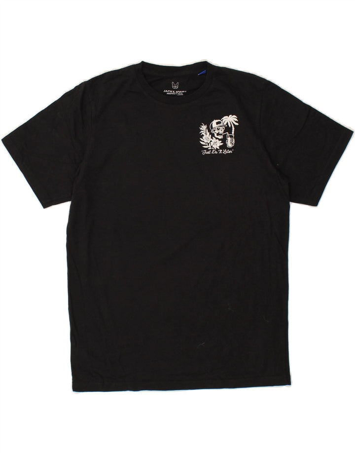 JACK & JONES Boys Graphic T-Shirt Top 15-16 Years Black Vintage Jack & Jones and Second-Hand Jack & Jones from Messina Hembry 