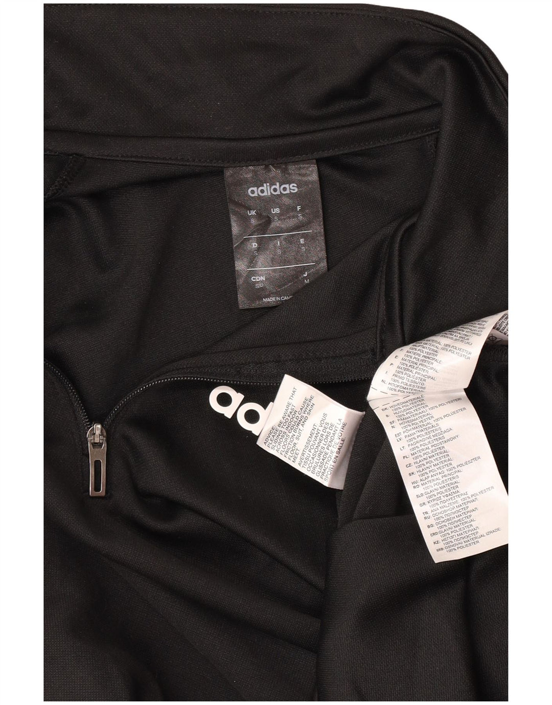 Adidas Męskie Climalite Zip Neck Sweter Dresowy Top Mały Czarny Poliester
