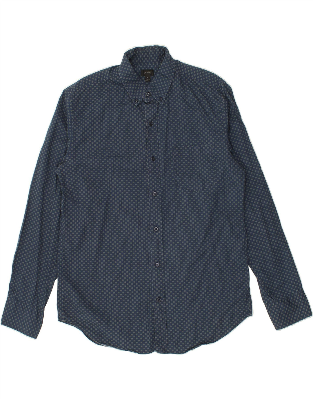 J. CREW Mens Shirt Medium Navy Blue Spotted Cotton Vintage J. Crew and Second-Hand J. Crew from Messina Hembry 