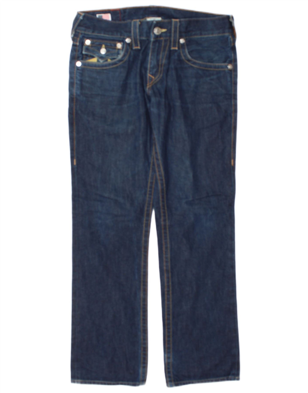Męskie proste dżinsy True Religion W30 L31 Niebieskie bawełniane