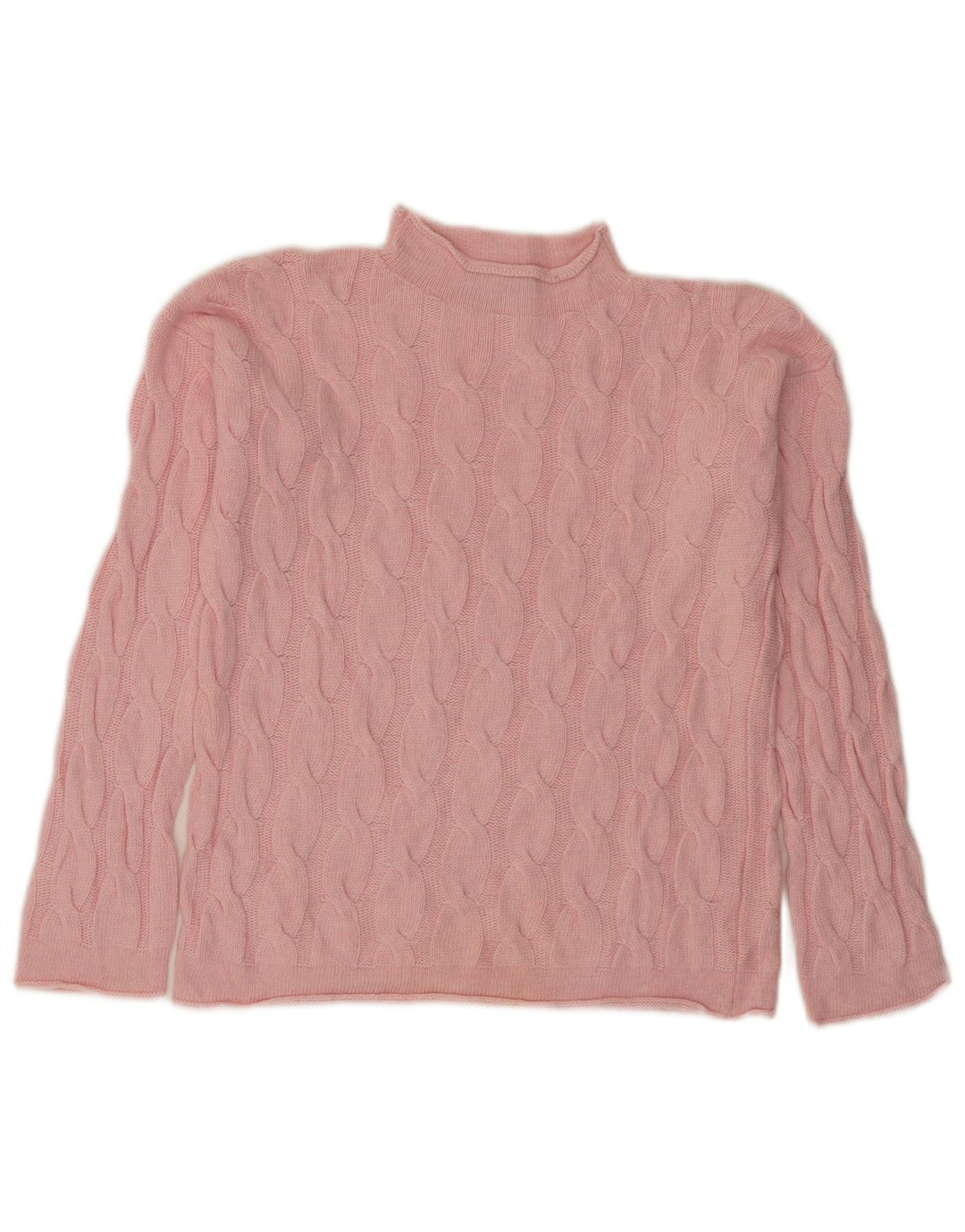 BENETTON Damski sweter z golfem UK 10 Small Pink Poliamid
