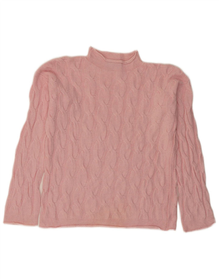 BENETTON Damski sweter z golfem UK 10 Small Pink Poliamid