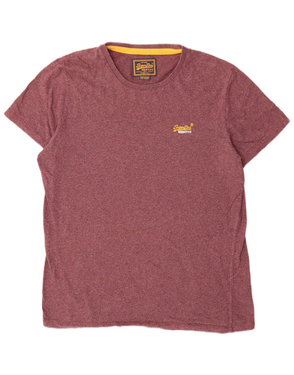 Męski T-shirt Superdry XL, bordowa, bawełniana
