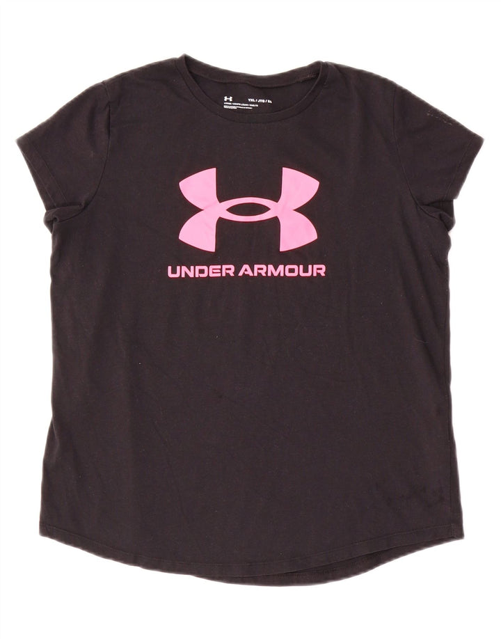 Dziewczęca koszulka o luźnym kroju z grafiką UNDER ARMOUR, 13-14 lat, XL, czarna
