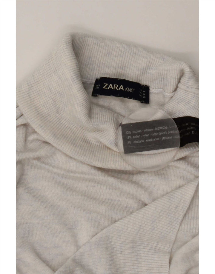 Damski sweter z golfem Zara UK 12 Średnio-biała wiskoza z plamkami