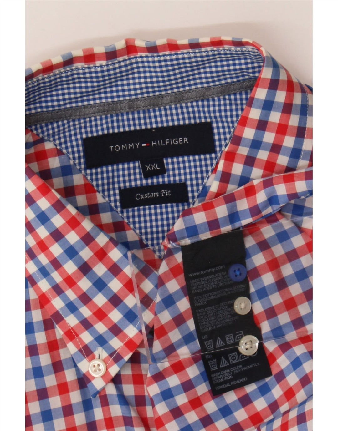 Koszula męska Tommy Hilfiger o dopasowanym kroju 2XL, bawełniana czerwona kratka