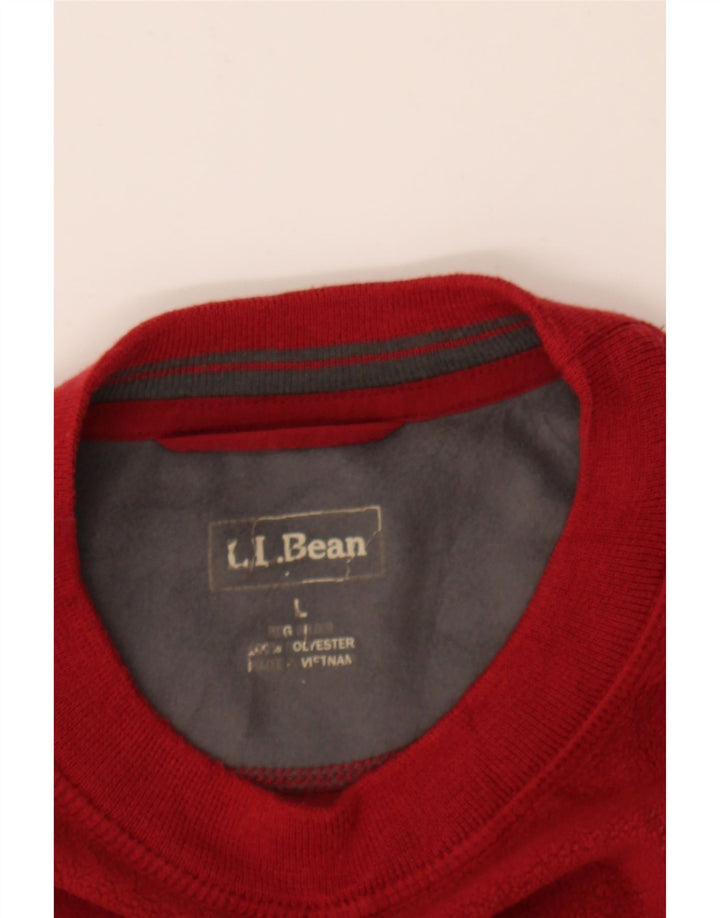 L.L.BEAN Mens Fleece Jumper Large Red Polyester Vintage L.L.Bean and Second-Hand L.L.Bean from Messina Hembry 