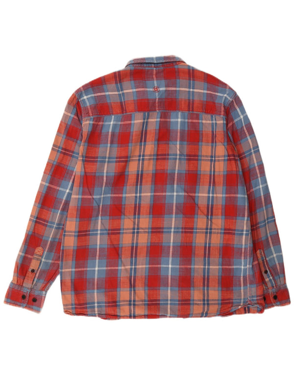 Koszula flanelowa męska Fat Face XL w czerwoną kratę, bawełniana