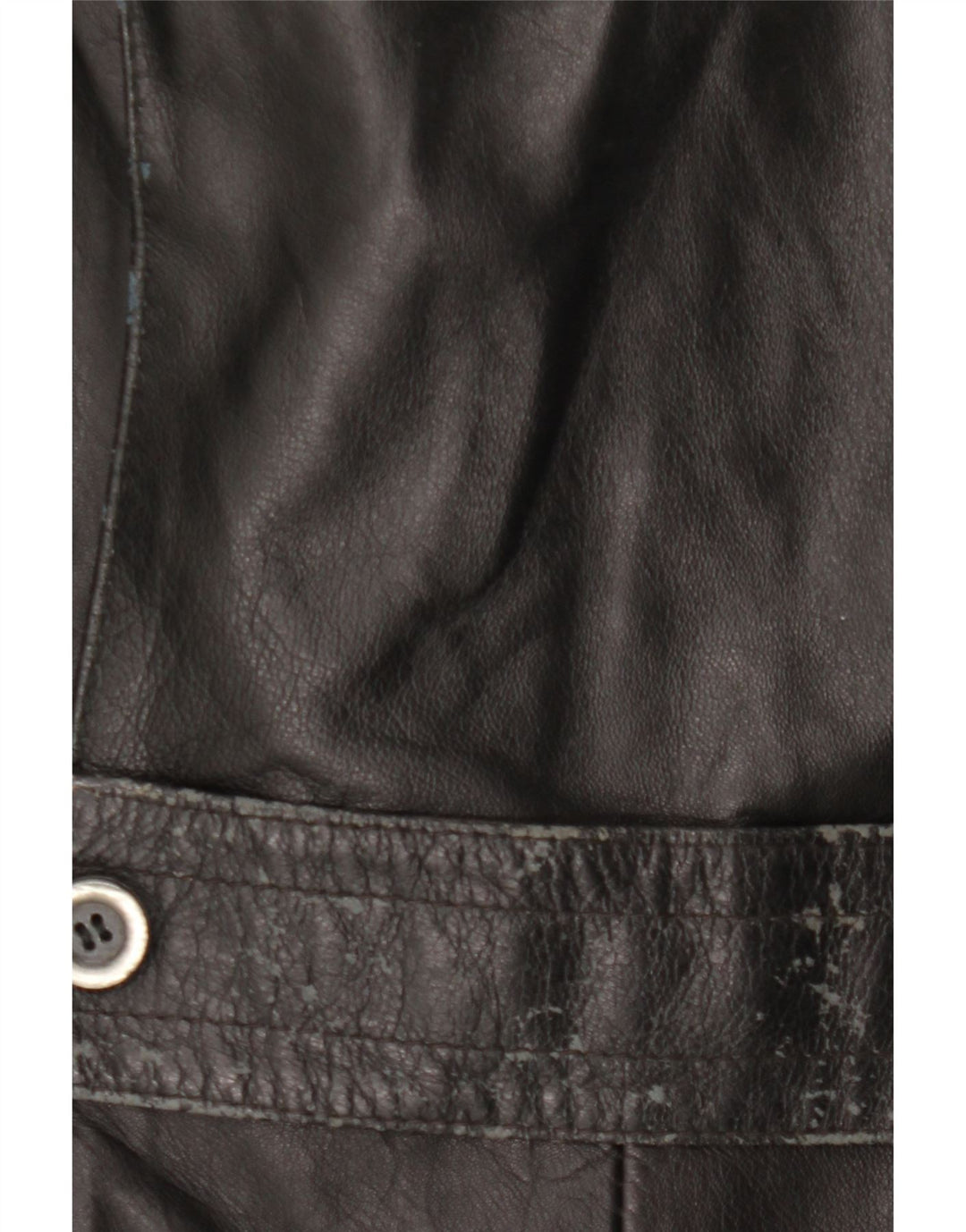VINTAGE Womens Leather Coat UK 14 Large Black Leather Vintage Vintage and Second-Hand Vintage from Messina Hembry 