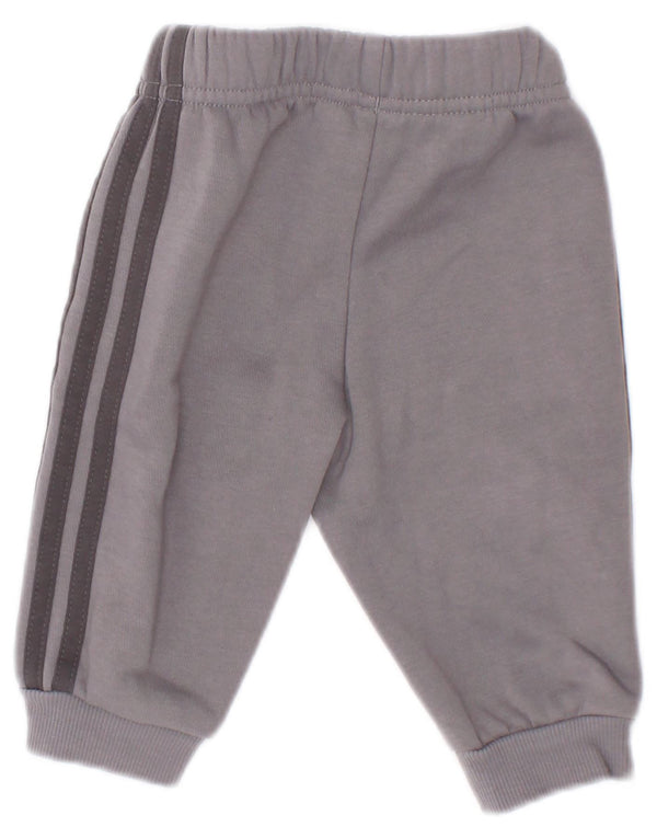 Spodnie dresowe Adidas Baby Boys Joggers 0-3 miesięcy Szara bawełna