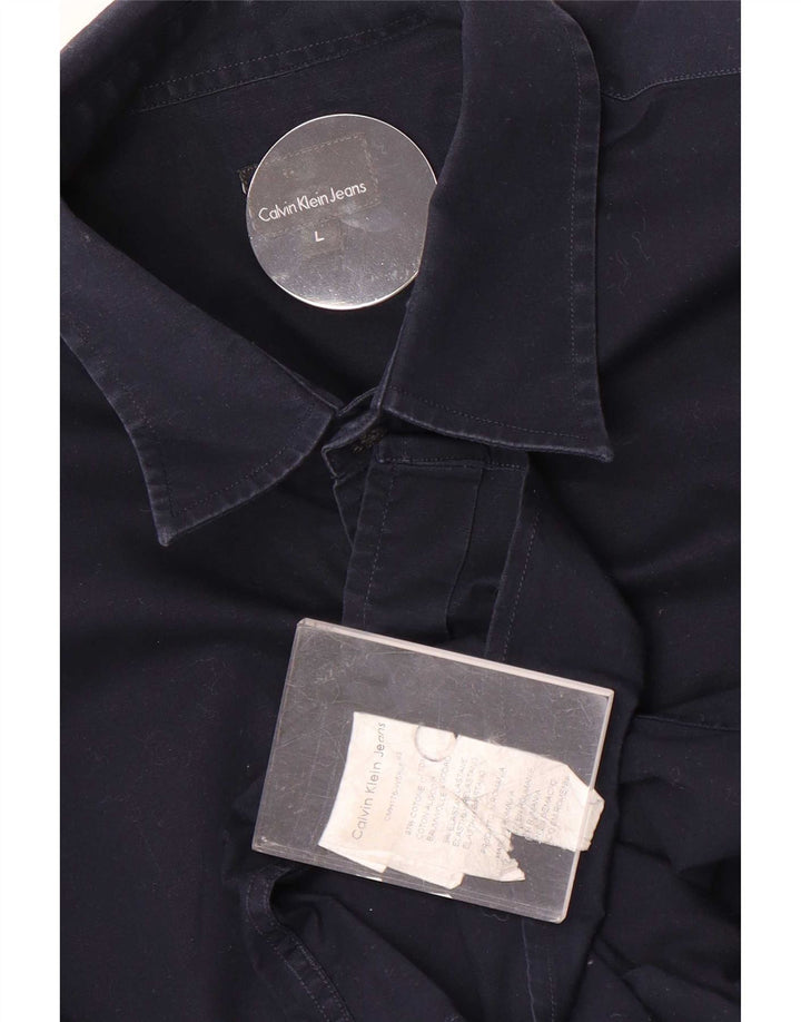 Koszula męska Calvin Klein Jeans, duża, granatowa, bawełniana