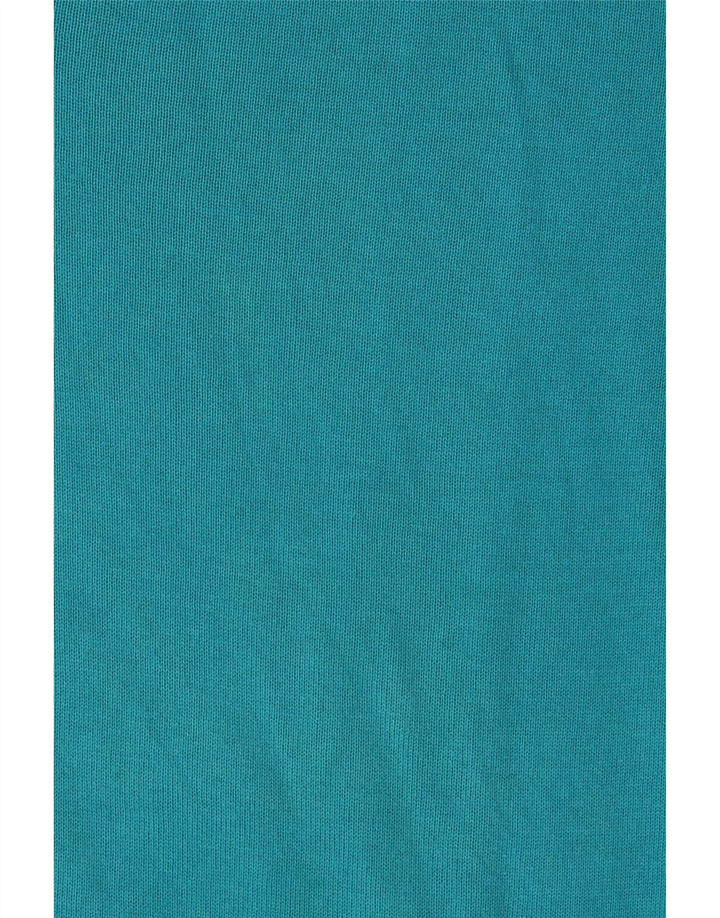 Sweter damski Massimo Dutti z dekoltem w kształcie litery V, UK 14, średni niebieski, bawełniany