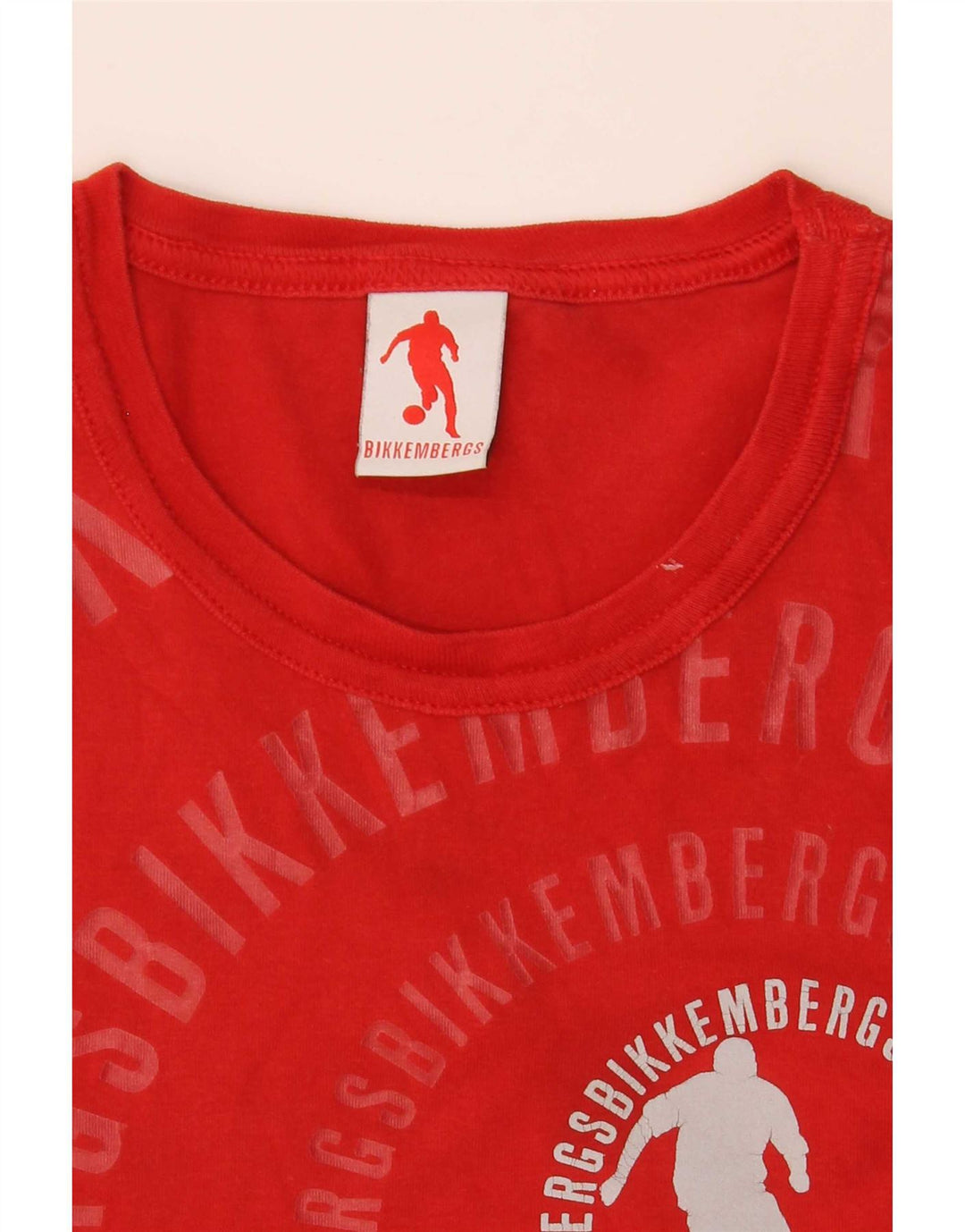 Męski T-shirt z grafiką Bikkembergs, mały, czerwony, bawełniany