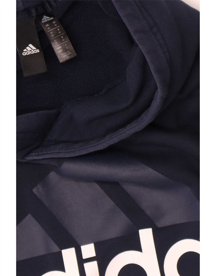 Męska bluza z kapturem Adidas Graphic, średnia, granatowa, bawełniana