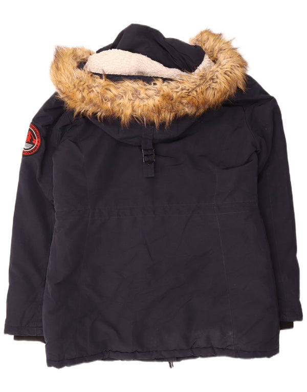 Damska wyściełana kurtka narciarska Superdry UK 12, średni granatowy nylon