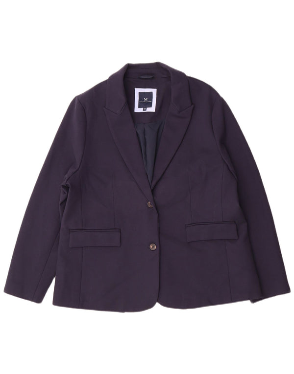 Crew Clothing Damska marynarka zapinana na 2 guziki UK 16, duża, granatowa wiskoza