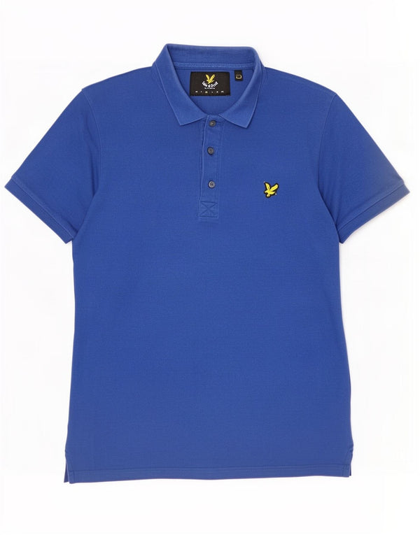Męska koszulka polo Lyle & Scott, średnia niebieska, bawełniana