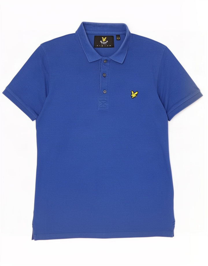 Męska koszulka polo Lyle & Scott, średnia niebieska, bawełniana