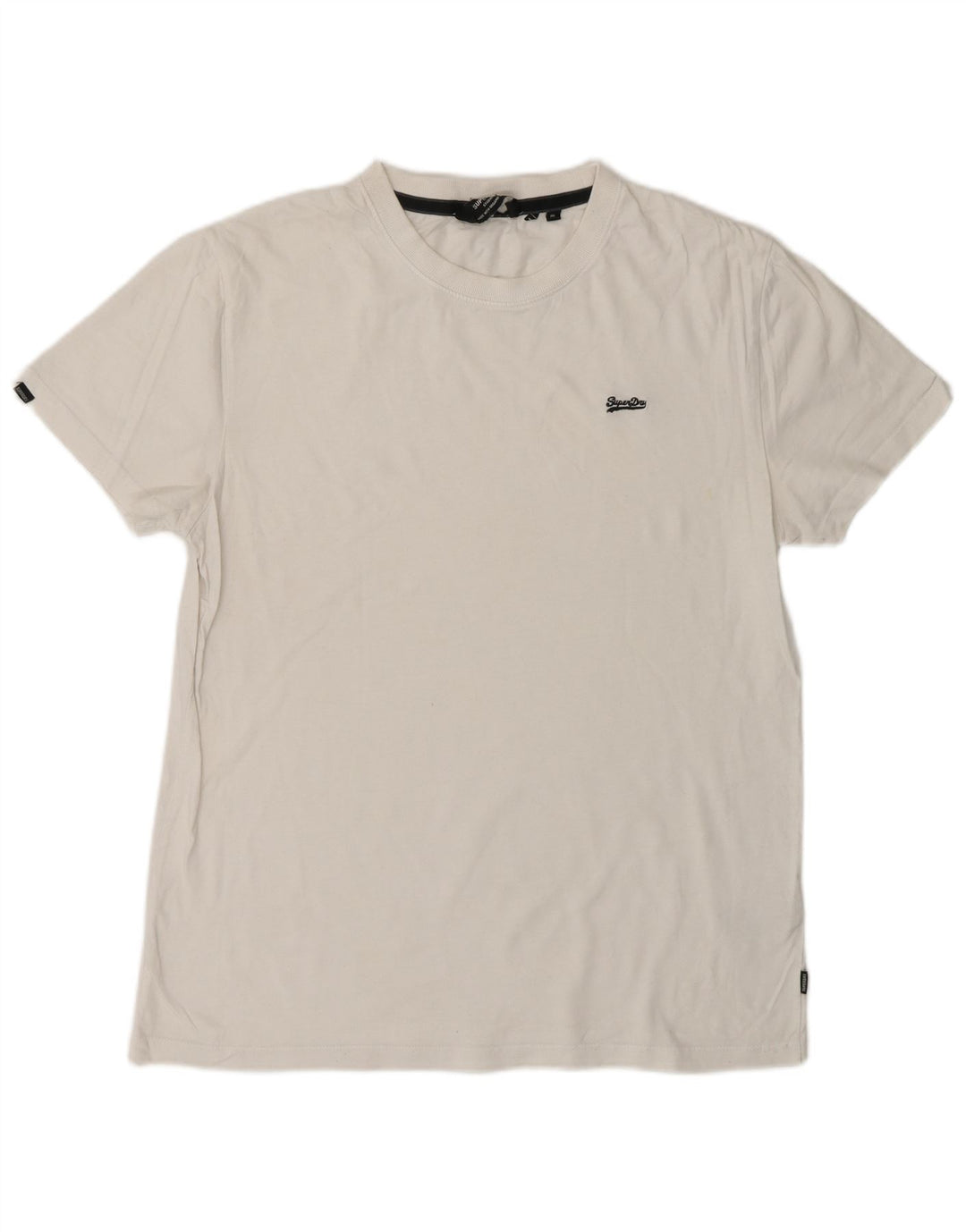 SUPERDRY Męski T-shirt Top Średniej Białej Bawełny