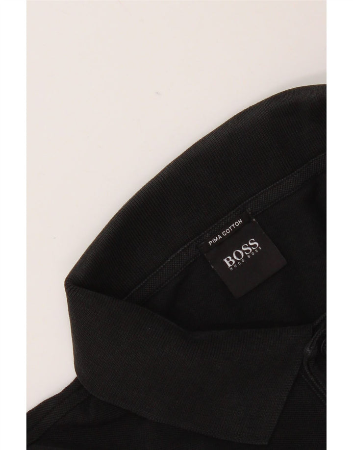 Męska koszulka polo Hugo Boss, duża, czarna, bawełniana