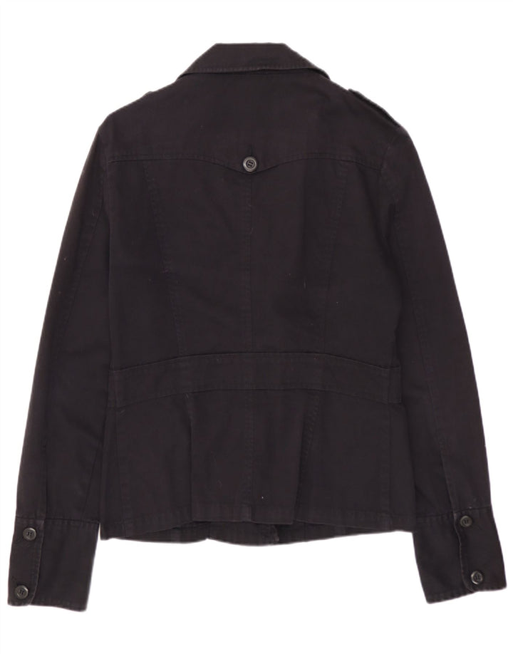 WAREHOUSE Damska kurtka wojskowa UK 12, średnia, czarna, bawełniana