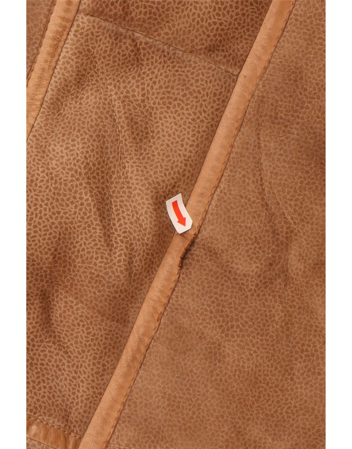 Płaszcz damski VINTAGE UK 16 z dużym brązowym nadrukiem zwierzęcym