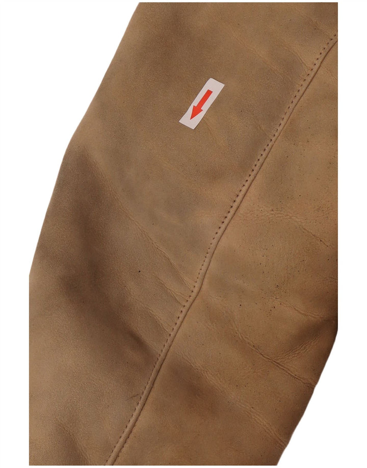 Vintage damski płaszcz z owczej skóry UK 10 Small Beige