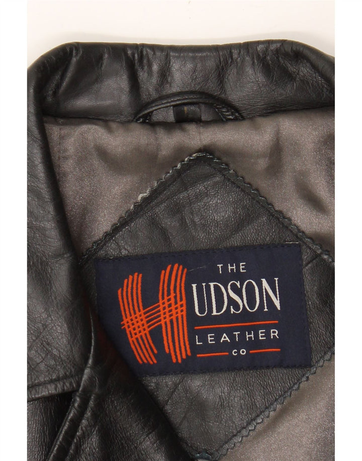 HUDSON Mens Leather Jacket UK 40 Large Black Leather Vintage Hudson and Second-Hand Hudson from Messina Hembry 