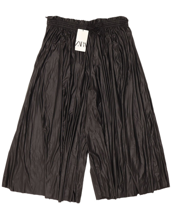 Damskie spodnie Capri ze sztucznej skóry Zara XL W36 L22 Czarne