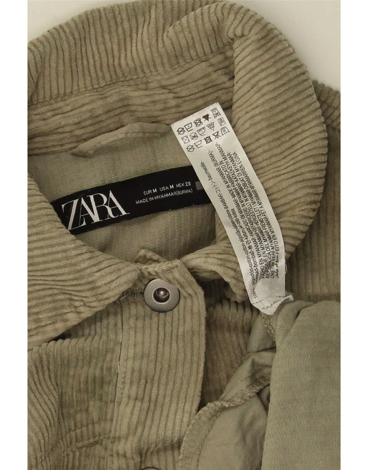 Damska kurtka sztruksowa Zara UK 14, średnia bawełna khaki