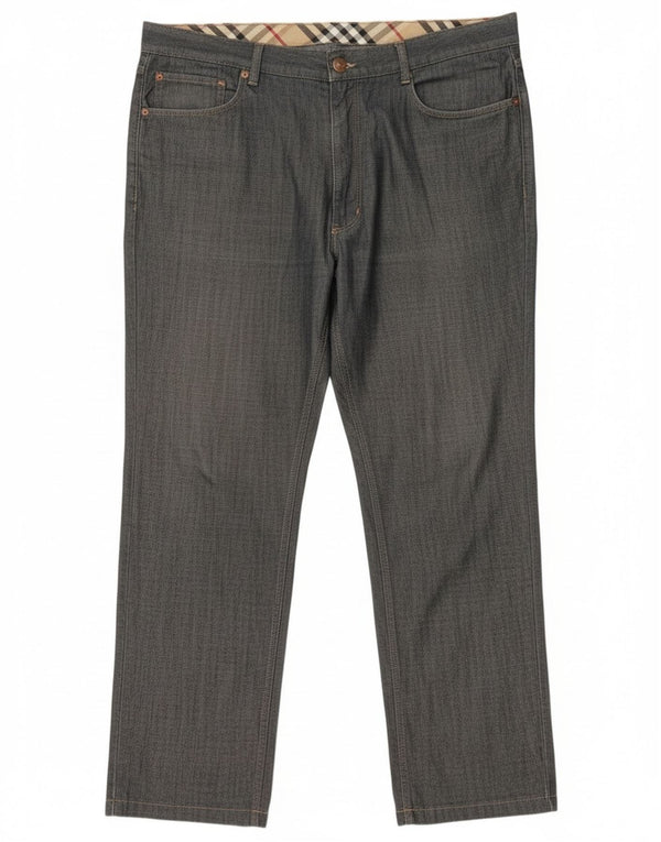 Męskie proste spodnie na co dzień Burberry UK 58 2XL W32 L32 Niebieskie bawełniane