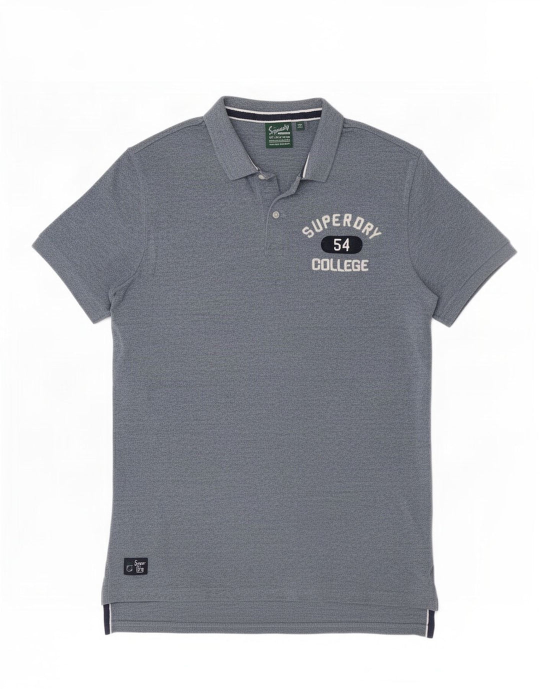 Męska koszulka polo Superdry z grafiką, duża, niebieska, bawełniana